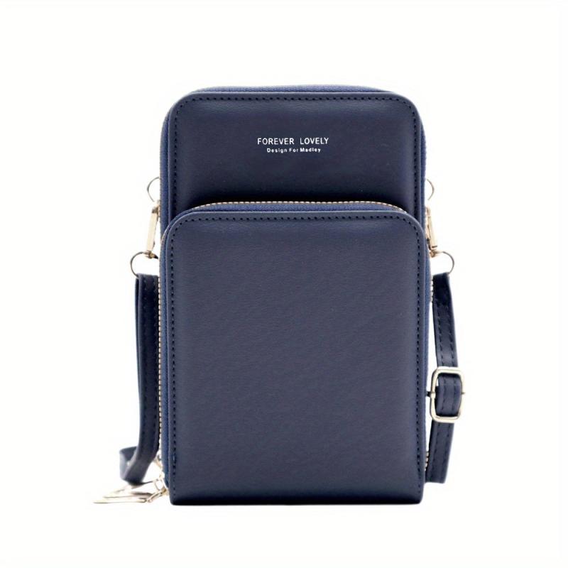 Minimalist Solid Shoulder Bag Zipper Crossbody Purse
