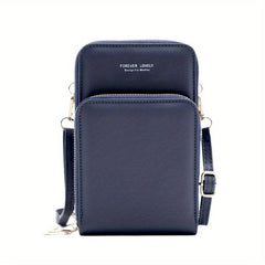Minimalist Solid Shoulder Bag Zipper Crossbody Purse
