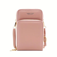Minimalist Solid Shoulder Bag Zipper Crossbody Purse
