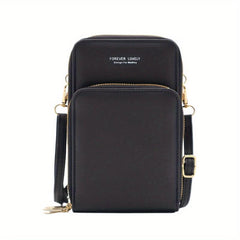 Minimalist Solid Shoulder Bag Zipper Crossbody Purse