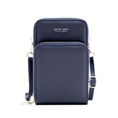 Minimalist Solid Shoulder Bag Zipper Crossbody Purse