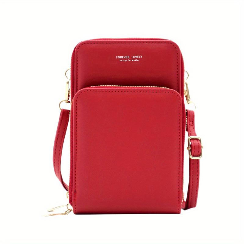 Minimalist Solid Shoulder Bag Zipper Crossbody Purse