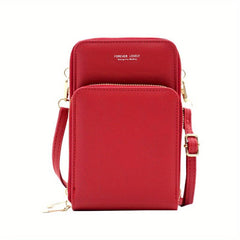 Minimalist Solid Shoulder Bag Zipper Crossbody Purse