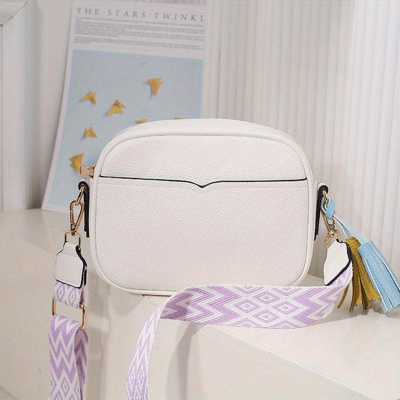 Square Crossbody Bag with Retro Strap Women's Handbag