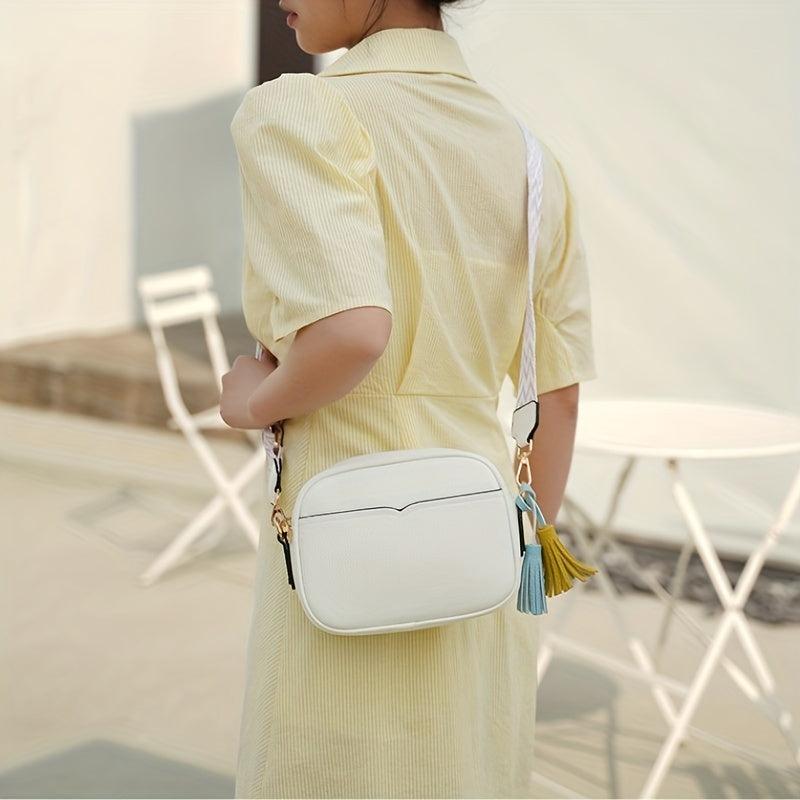 Square Crossbody Bag with Retro Strap Women's Handbag