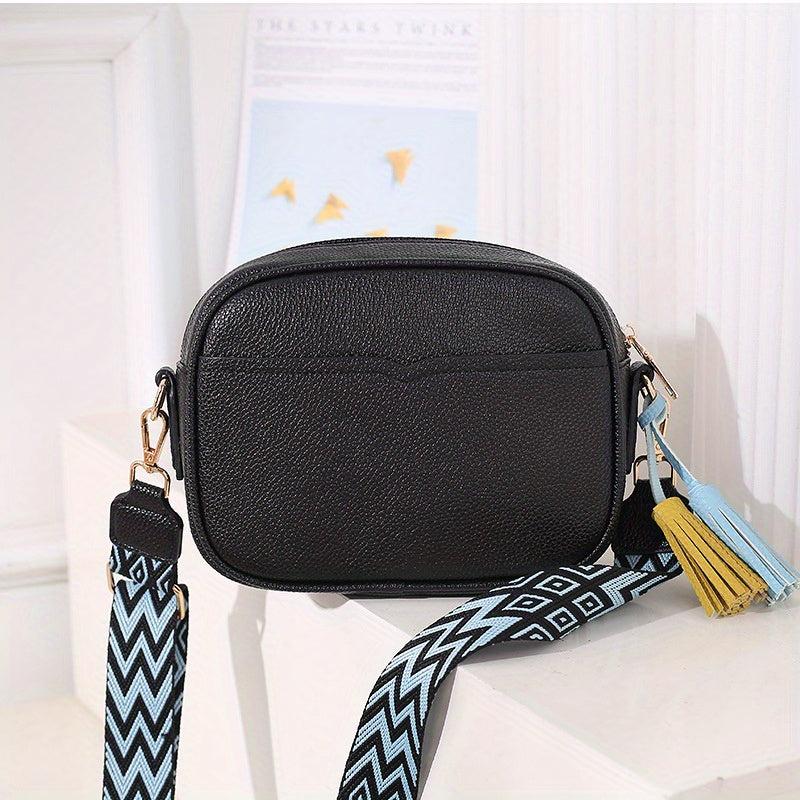 Square Crossbody Bag with Retro Strap Women's Handbag