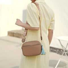 Square Crossbody Bag with Retro Strap Women's Handbag