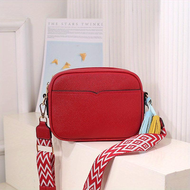 Square Crossbody Bag with Retro Strap Women's Handbag