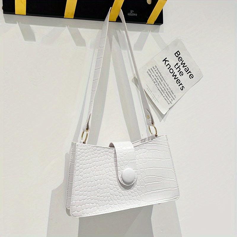 Crocodile Pattern Crossbody Bag PVC Handbag Women's Shoulder Bag