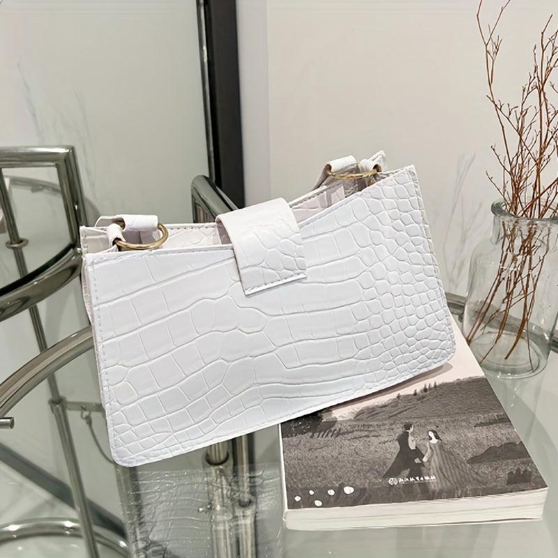 Crocodile Pattern Crossbody Bag PVC Handbag Women's Shoulder Bag