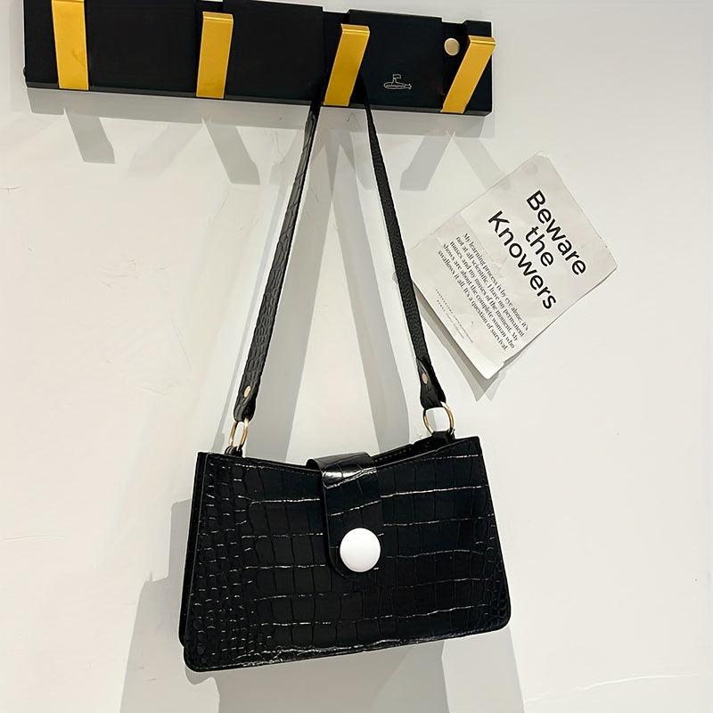 Crocodile Pattern Crossbody Bag PVC Handbag Women's Shoulder Bag
