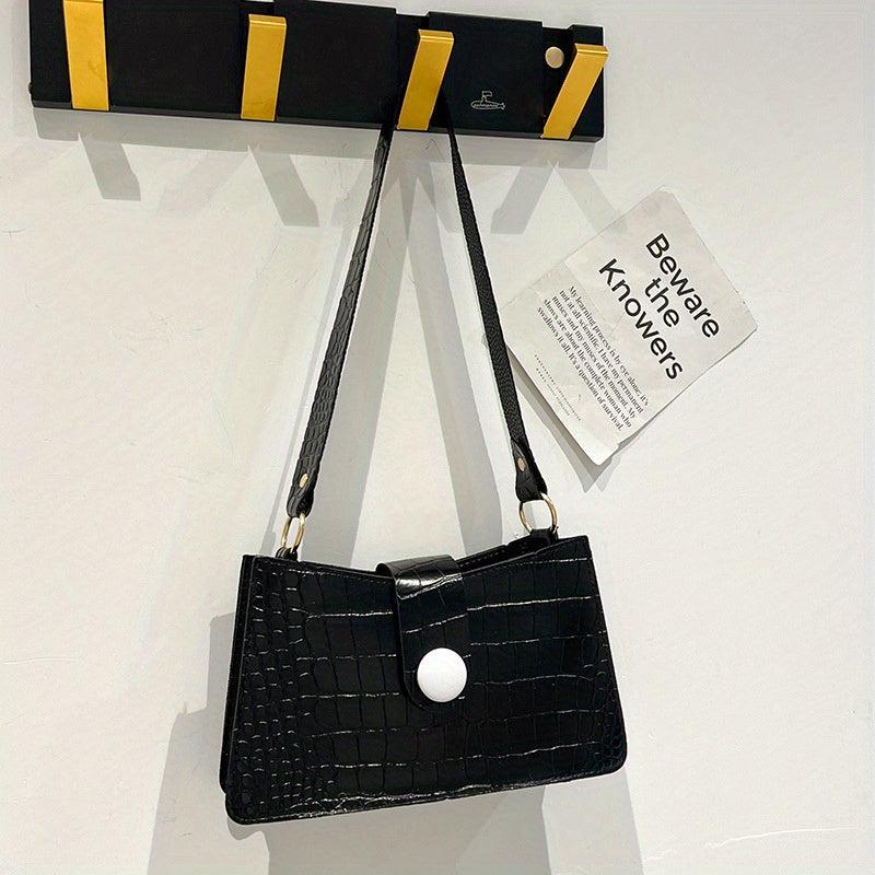 Crocodile Pattern Crossbody Bag PVC Handbag Women's Shoulder Bag