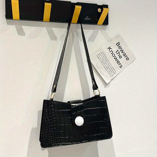 Crocodile Pattern Crossbody Bag PVC Handbag Women's Shoulder Bag