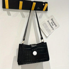 Crocodile Pattern Crossbody Bag PVC Handbag Women's Shoulder Bag