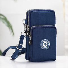 Nylon Crossbody Bag Mini Zipper Wrist Coin Purse For Sports