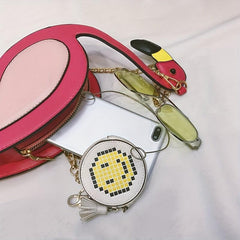Flamingo Shoulder Bag Zipper Coin Purse Crossbody Chain Bag