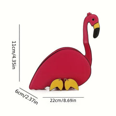 Flamingo Shoulder Bag Zipper Coin Purse Crossbody Chain Bag