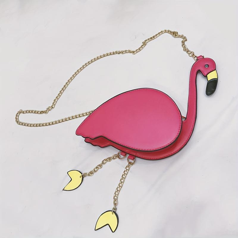 Flamingo Shoulder Bag Zipper Coin Purse Crossbody Chain Bag