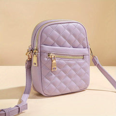 Quilted Crossbody Bag PU Leather Shoulder Bag Women's Stylish Handbag