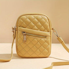 Quilted Crossbody Bag PU Leather Shoulder Bag Women's Stylish Handbag