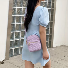 Quilted Crossbody Bag PU Leather Shoulder Bag Women's Stylish Handbag