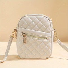 Quilted Crossbody Bag PU Leather Shoulder Bag Women's Stylish Handbag