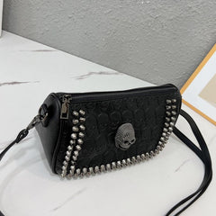 Skull Decor Crossbody Bag Retro Gothic Shoulder Bag