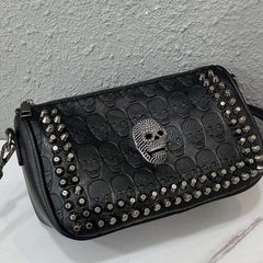 Skull Decor Crossbody Bag Retro Gothic Shoulder Bag