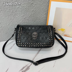 Skull Decor Crossbody Bag Retro Gothic Shoulder Bag
