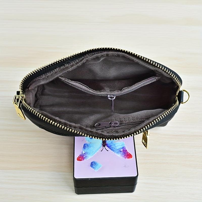 Women's Contrast Crossbody Bag with Zipper Clutch Purses
