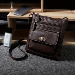 Stylish Zipper Shoulder Bag Faux Leather Crossbody Solid Color