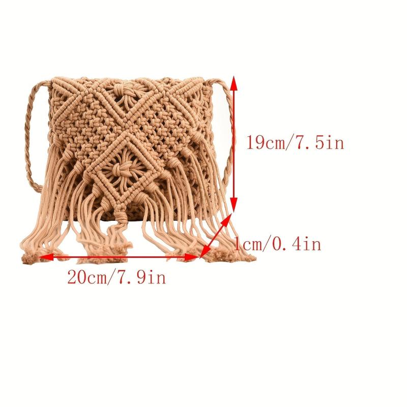 Boho Fringe Crossbody Bag Summer Beach Bag
