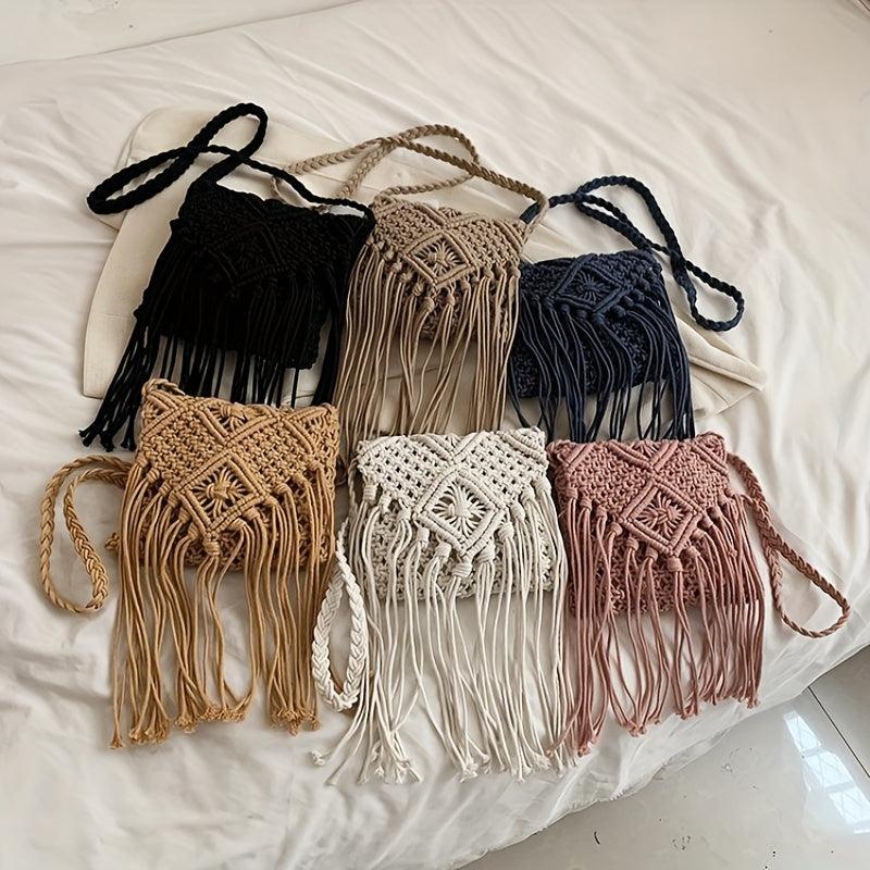 Boho Fringe Crossbody Bag Summer Beach Bag