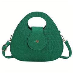 Crocodile Pattern Crossbody Bag Top Handle Purse