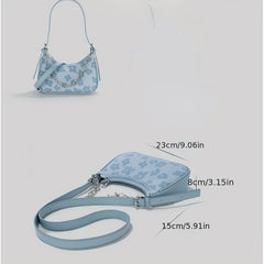 Floral Jacquard Shoulder Bag Chain Crossbody Bag