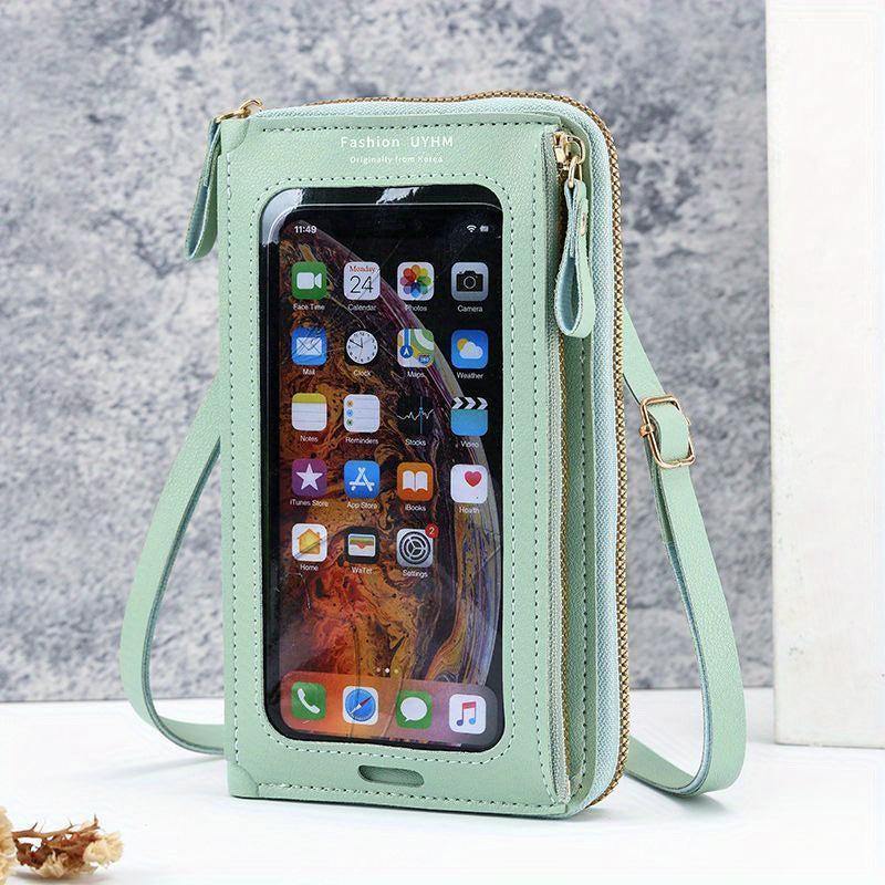 Minimalist Zipper Phone Bag Solid Coin Purse Wallet