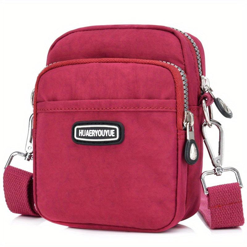 Nylon Crossbody Bag Pockets Shoulder Purse Zipper Travel Sports