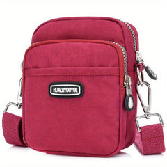 Nylon Crossbody Bag Pockets Shoulder Purse Zipper Travel Sports