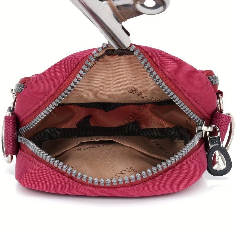 Nylon Crossbody Bag Pockets Shoulder Purse Zipper Travel Sports