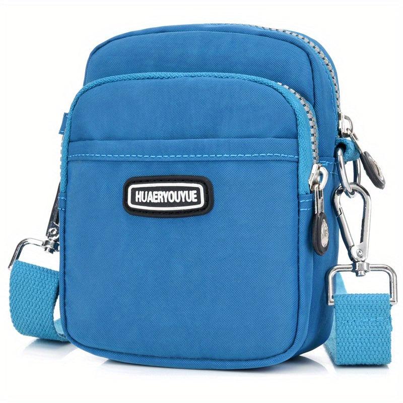 Nylon Crossbody Bag Pockets Shoulder Purse Zipper Travel Sports