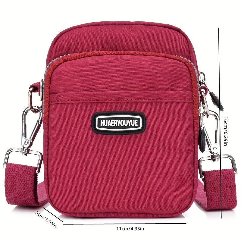 Nylon Crossbody Bag Pockets Shoulder Purse Zipper Travel Sports