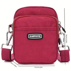 Nylon Crossbody Bag Pockets Shoulder Purse Zipper Travel Sports