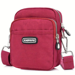 Nylon Crossbody Bag Pockets Shoulder Purse Zipper Travel Sports