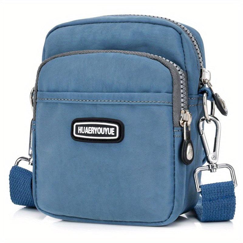 Nylon Crossbody Bag Pockets Shoulder Purse Zipper Travel Sports