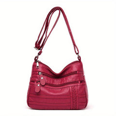 Vintage Hobo Shoulder Bag Zipper Crossbody Bag for Work