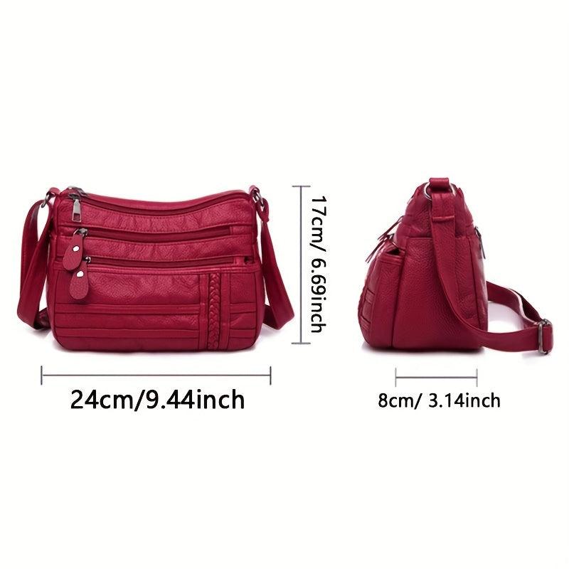 Vintage Hobo Shoulder Bag Zipper Crossbody Bag for Work