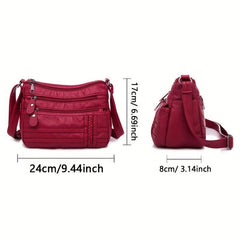 Vintage Hobo Shoulder Bag Zipper Crossbody Bag for Work