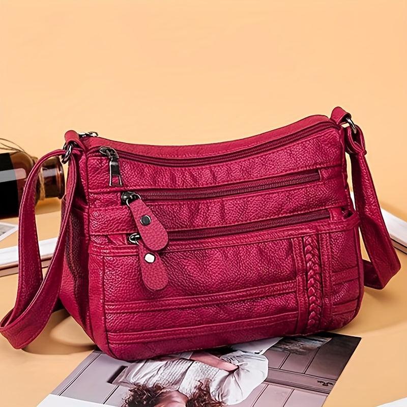 Vintage Hobo Shoulder Bag Zipper Crossbody Bag for Work