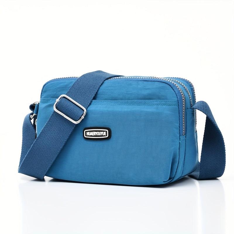 Waterproof Nylon Crossbody Bag Pockets Messenger Bag Casual Shoulder Bag