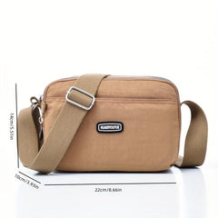 Waterproof Nylon Crossbody Bag Pockets Messenger Bag Casual Shoulder Bag